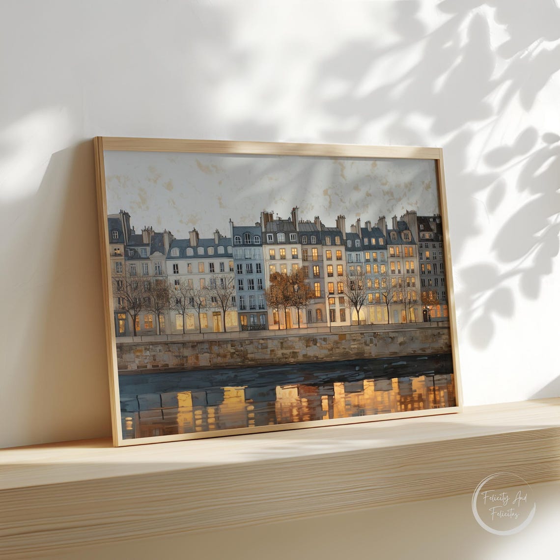 European Riverside Buildings at Dusk with Golden Reflections Poster - Image 5