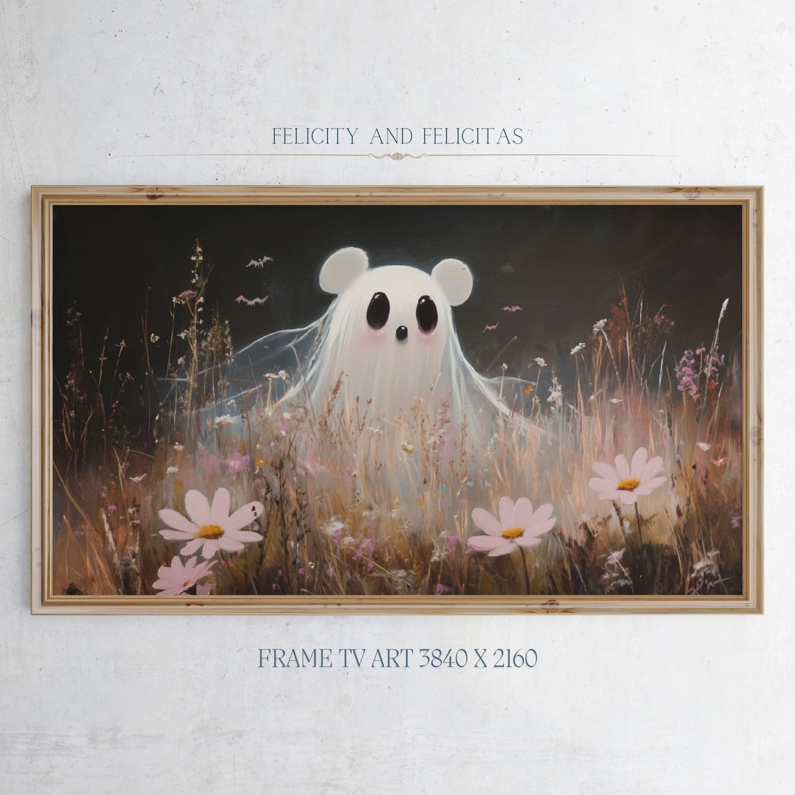 Halloween Mouse Ghost Frame Tv Art Cute Ghost Mouse Frame Tv Art Spooky Season Screensaver
