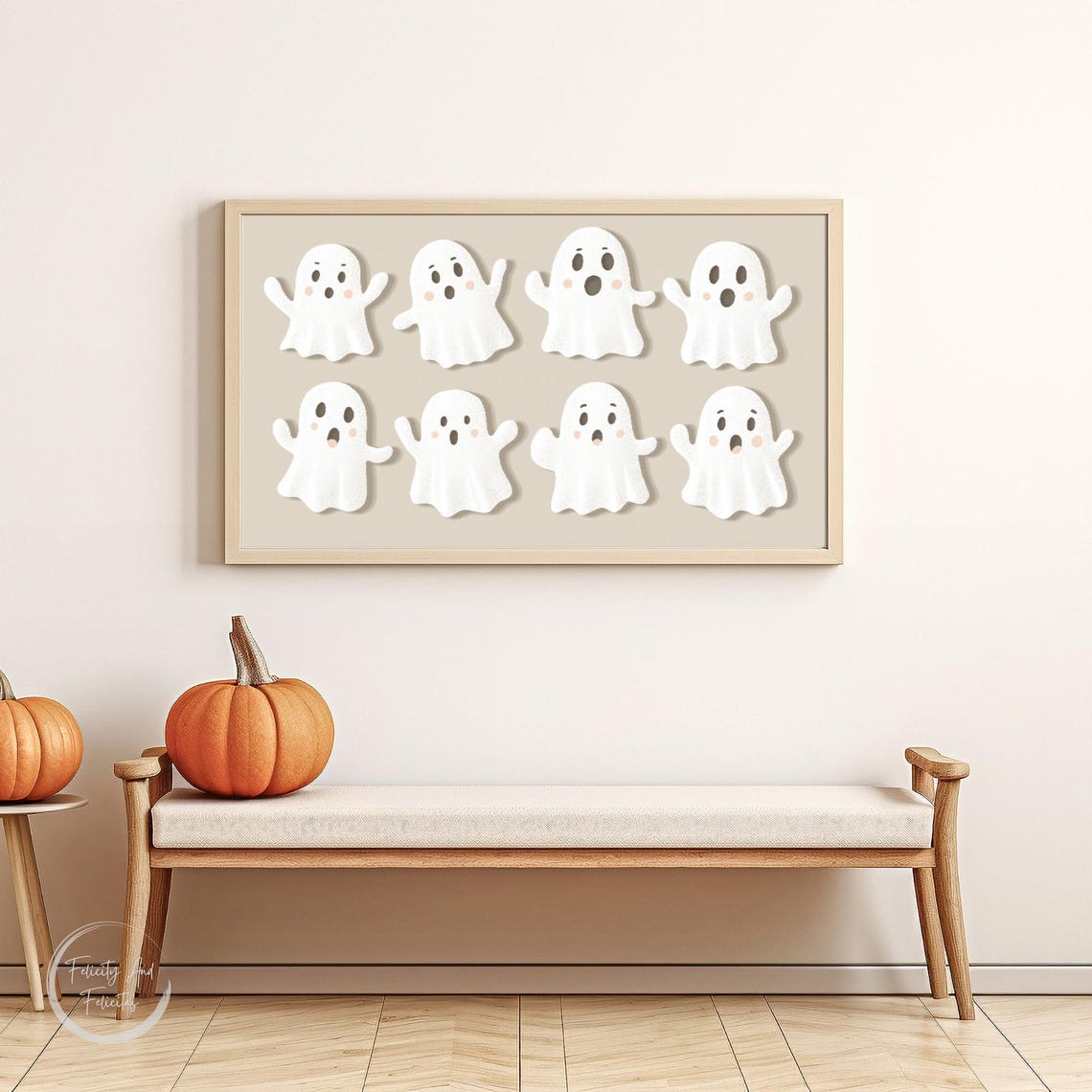 Frame Tv Art Cute Ghost Pastel Halloween Tv Art Neutral Halloween Decor Pastel Halloween Decor - Image 6