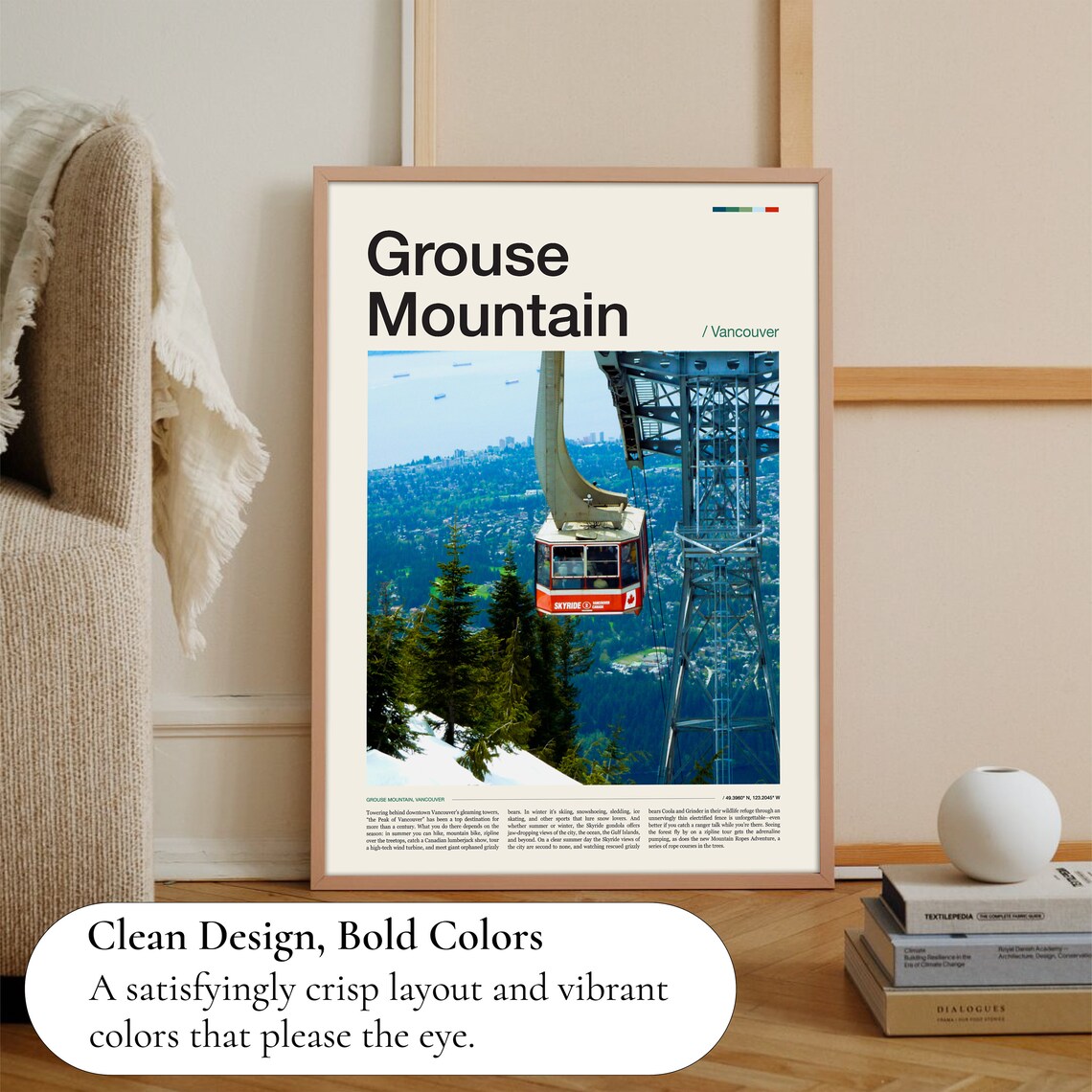 Grouse Mountain Travel Poster, Vancouver Landscape - Image 3