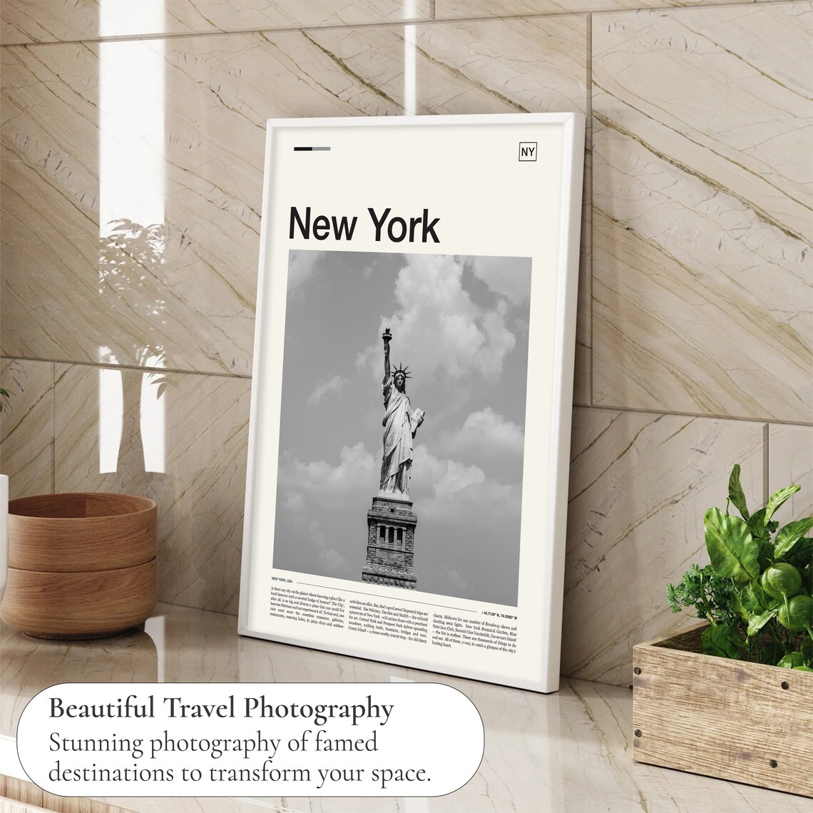 New York Black And White Travel Poster, Manhattan - Image 4