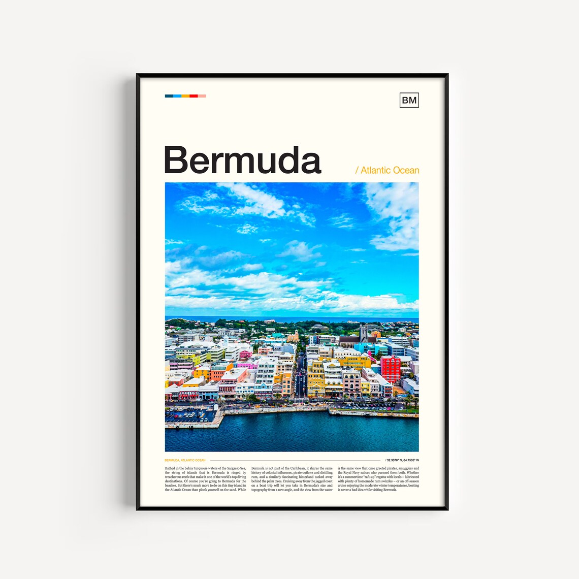Bermuda Travel Poster, Place-Inspired Art Print
