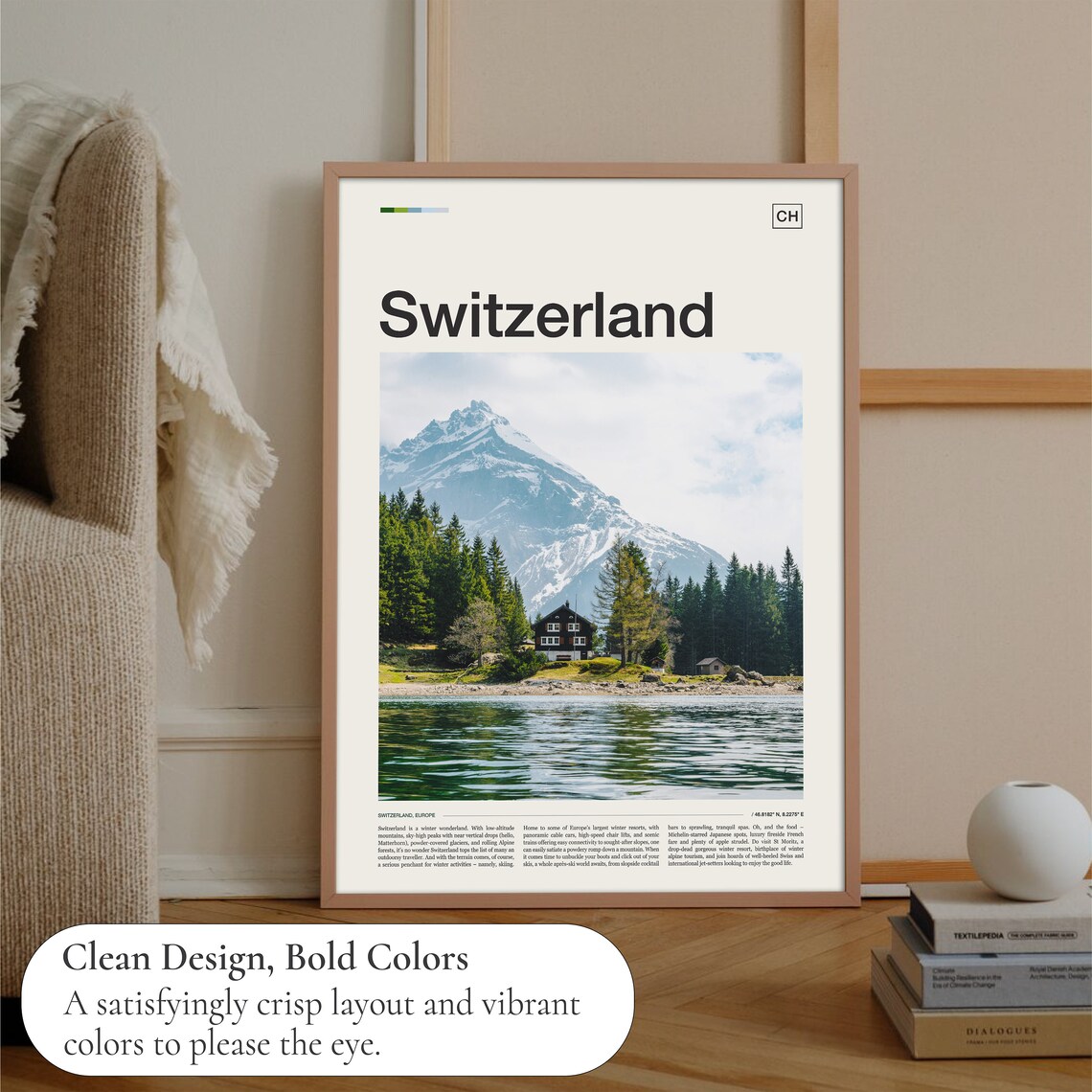 Switzerland Travel Poster, Swiss Travel Art Print - Image 3