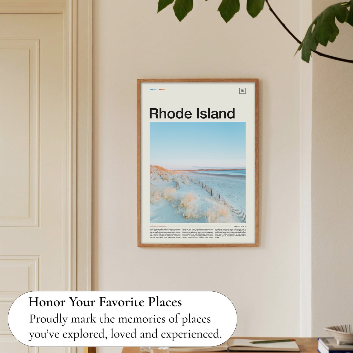 Rhode Island Beach Dunes Golden Sunset Coastal Travel Poster - Image 5