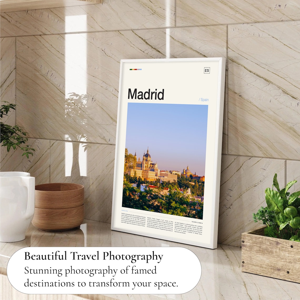 Madrid Cathedral Skyline Sunset Spain Capital City View Photo Poster - Image 4