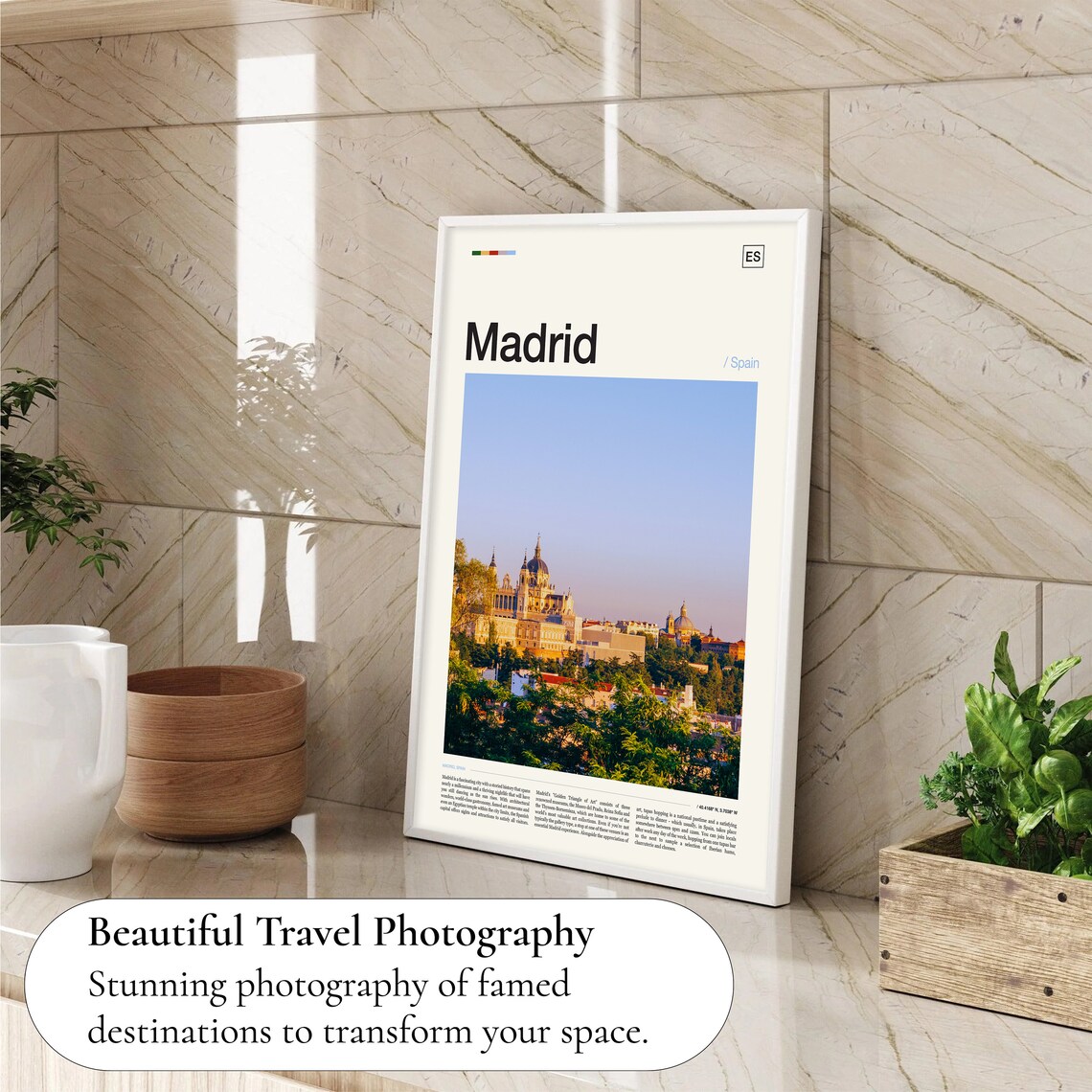Madrid Spain Cathedral Sunset Skyline Golden Light Photo Poster - Image 4