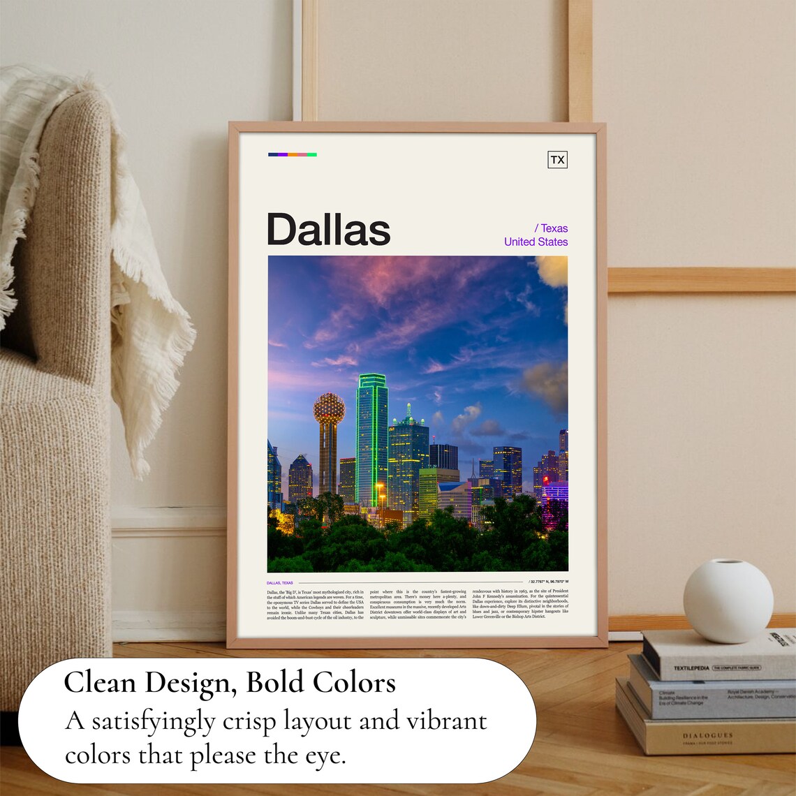 Dallas Texas Gift Travel Poster - Image 3