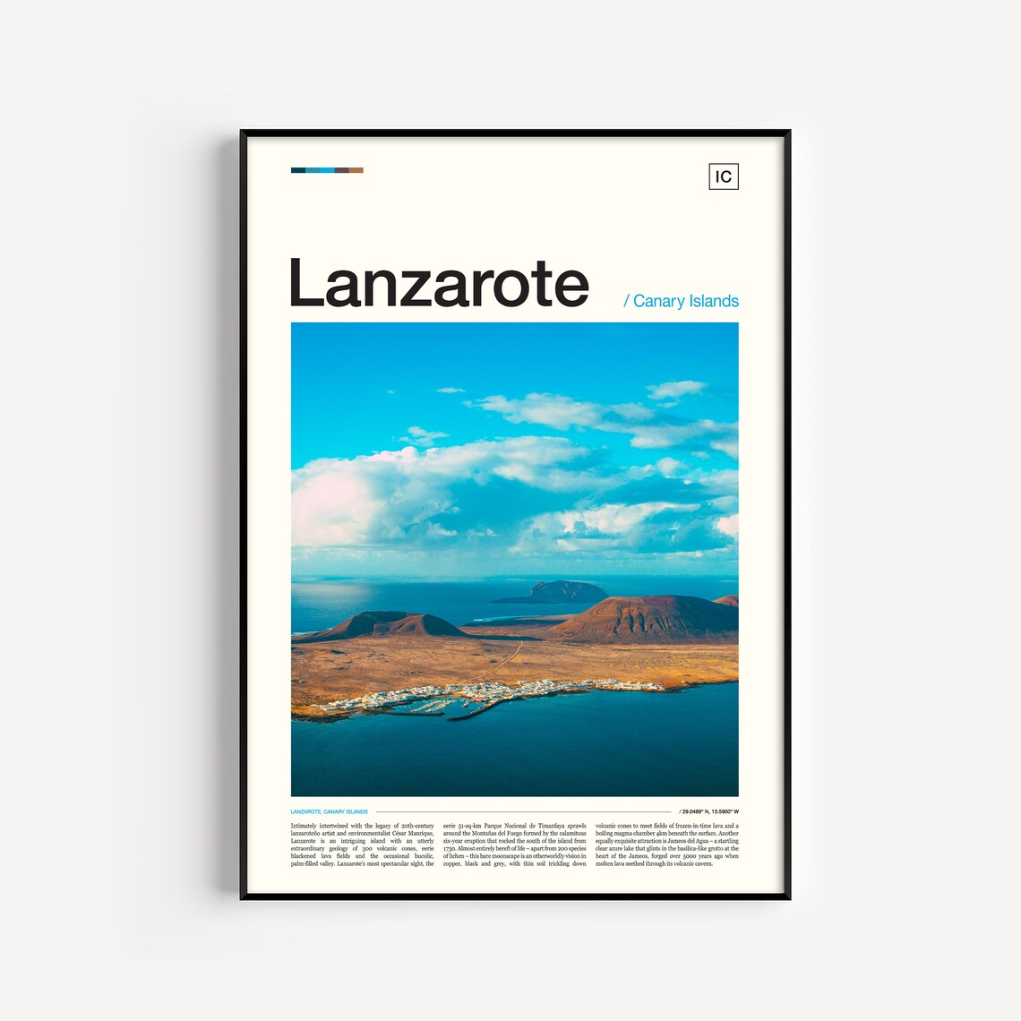Lanzarote Volcanic Landscape Canary Islands Lava Fields Photo Poster