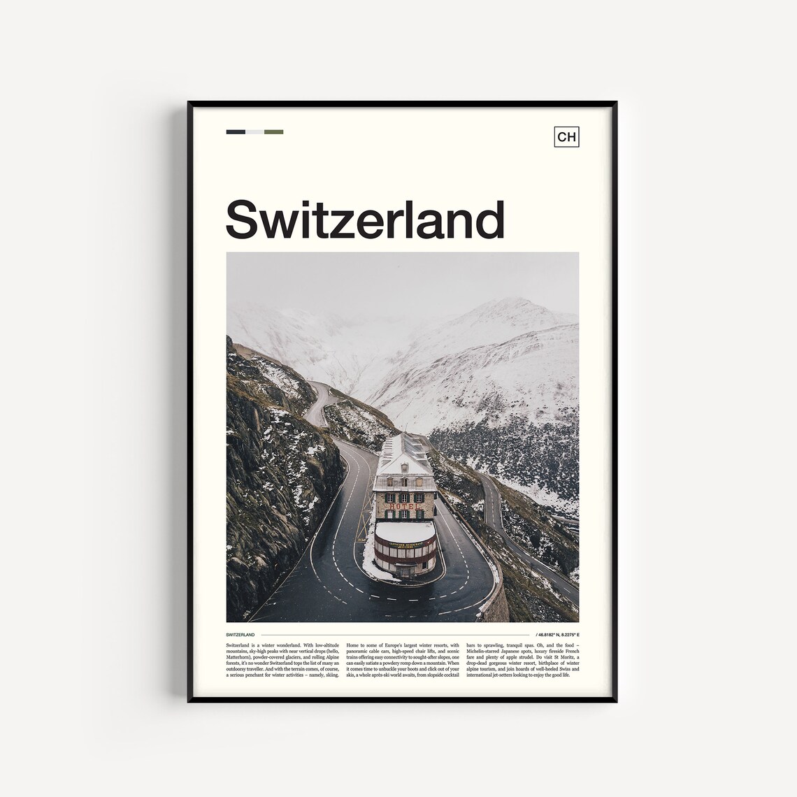 Switzerland Travel Poster, Swiss Travel Print