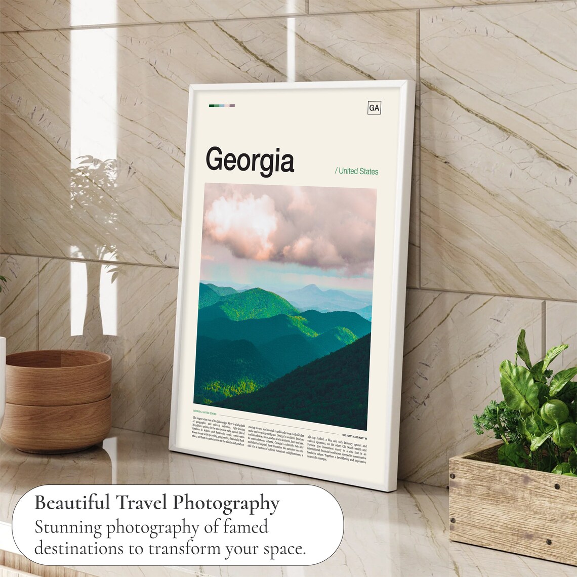 Georgia United States Misty Green Mountain Ridges Photo Poster - Image 4
