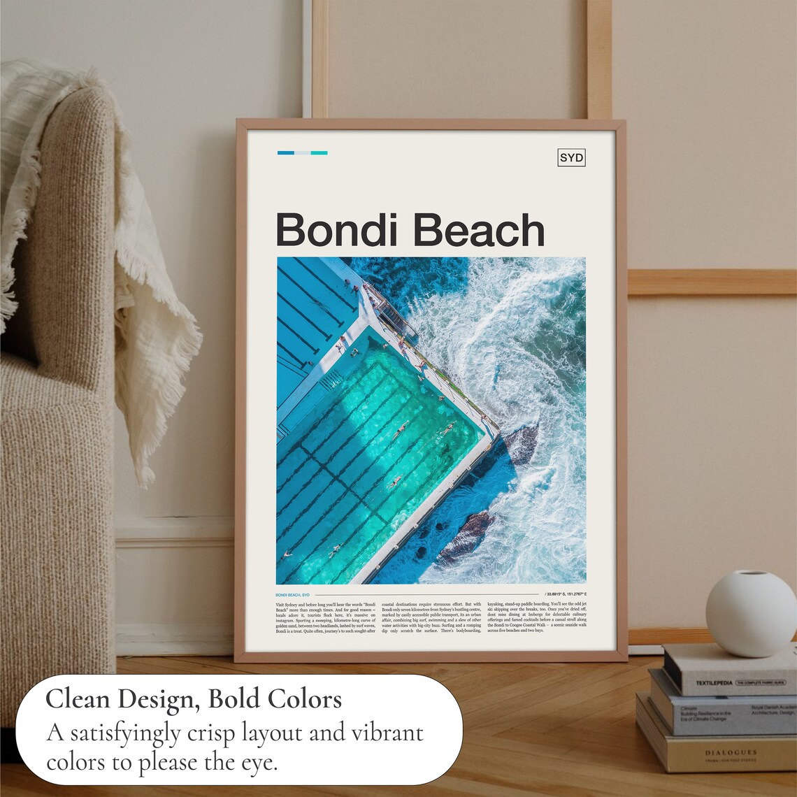 Bondi Beach Travel Poster, Sydney Australia - Image 3
