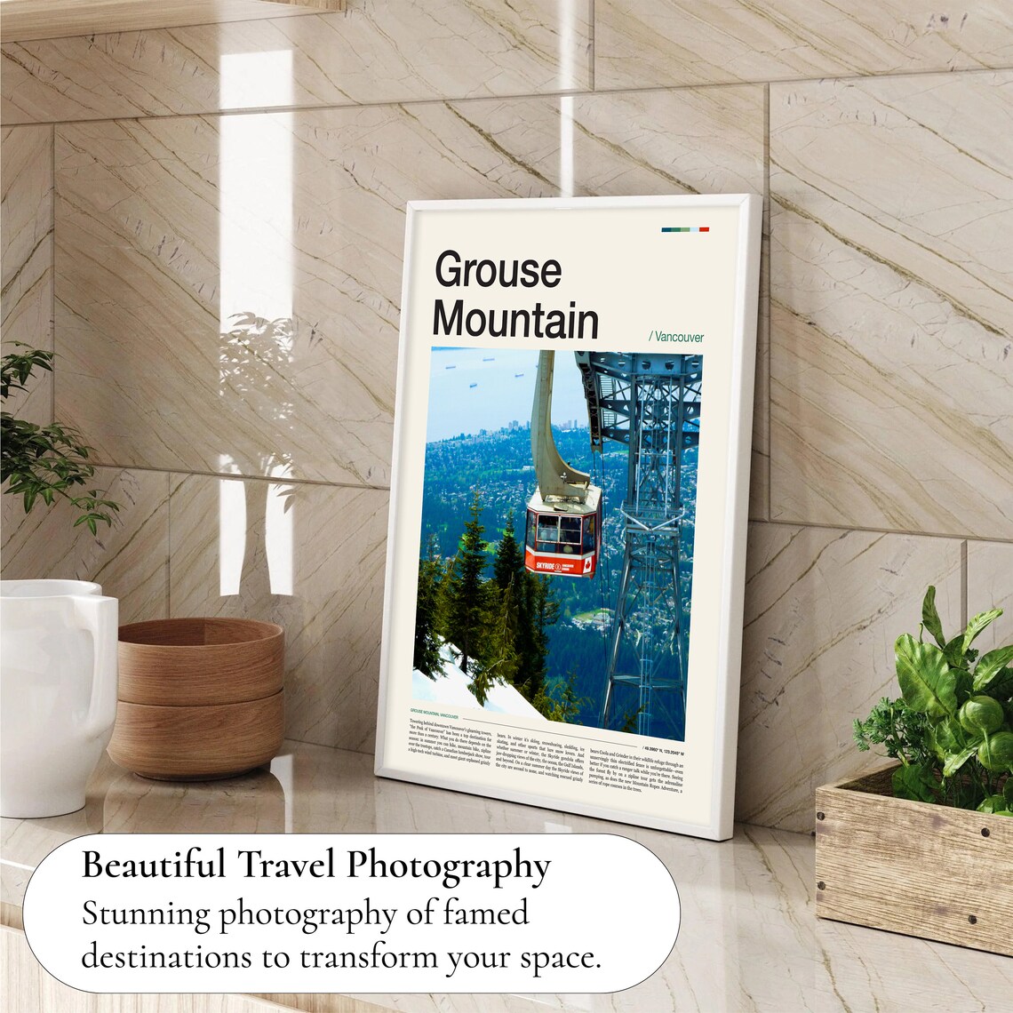 Grouse Mountain Travel Poster, Vancouver Landscape - Image 4
