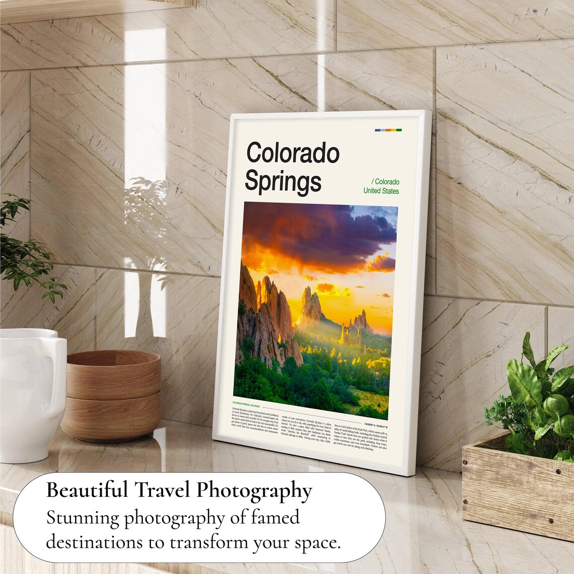 Colorado Springs Travel Poster, Colorado Landscape Art - Image 4