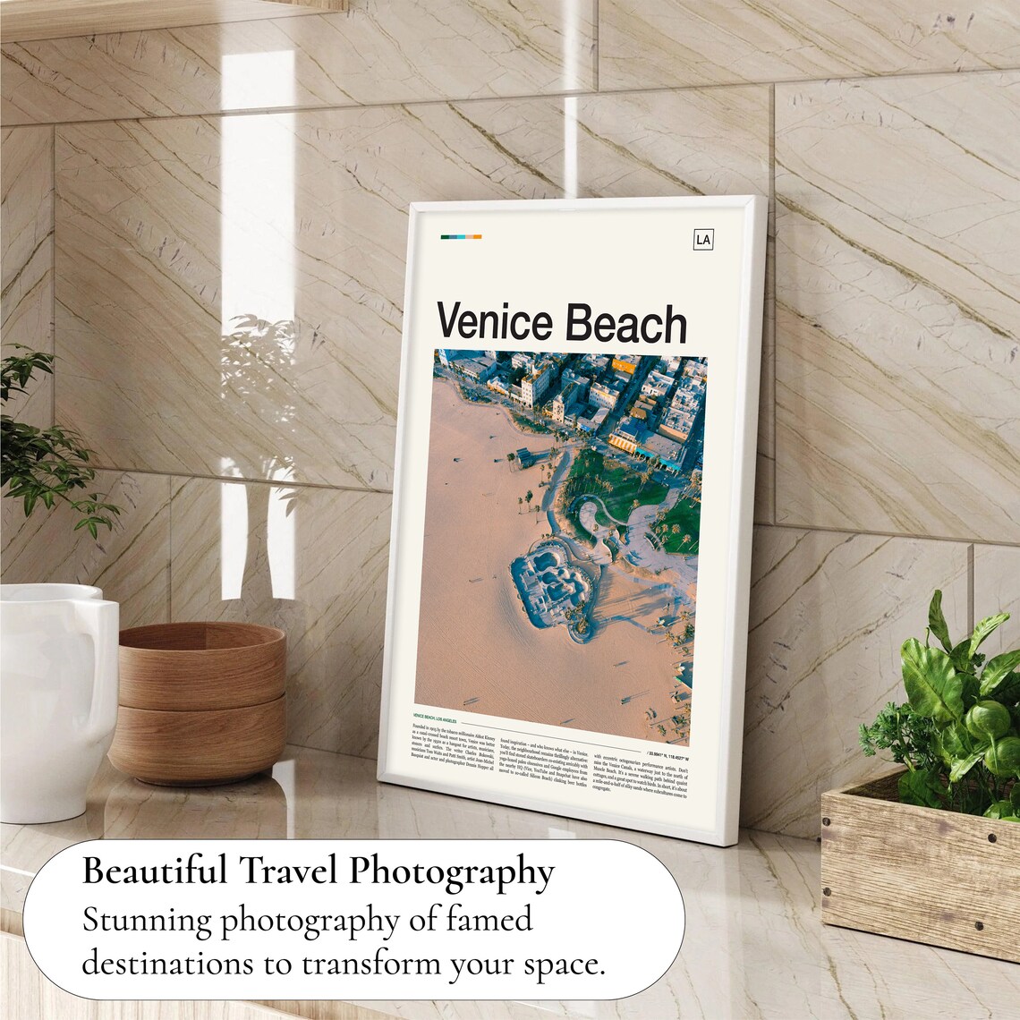 Venice Beach Los Angeles Aerial Skate Park Coast Photo Travel Poster - Image 4