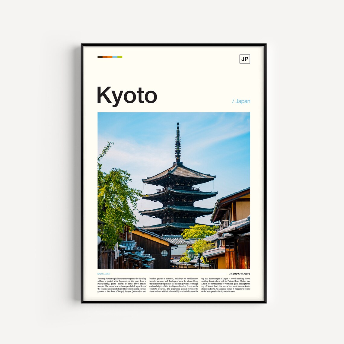 Kyoto Travel Poster, Japan Place Print