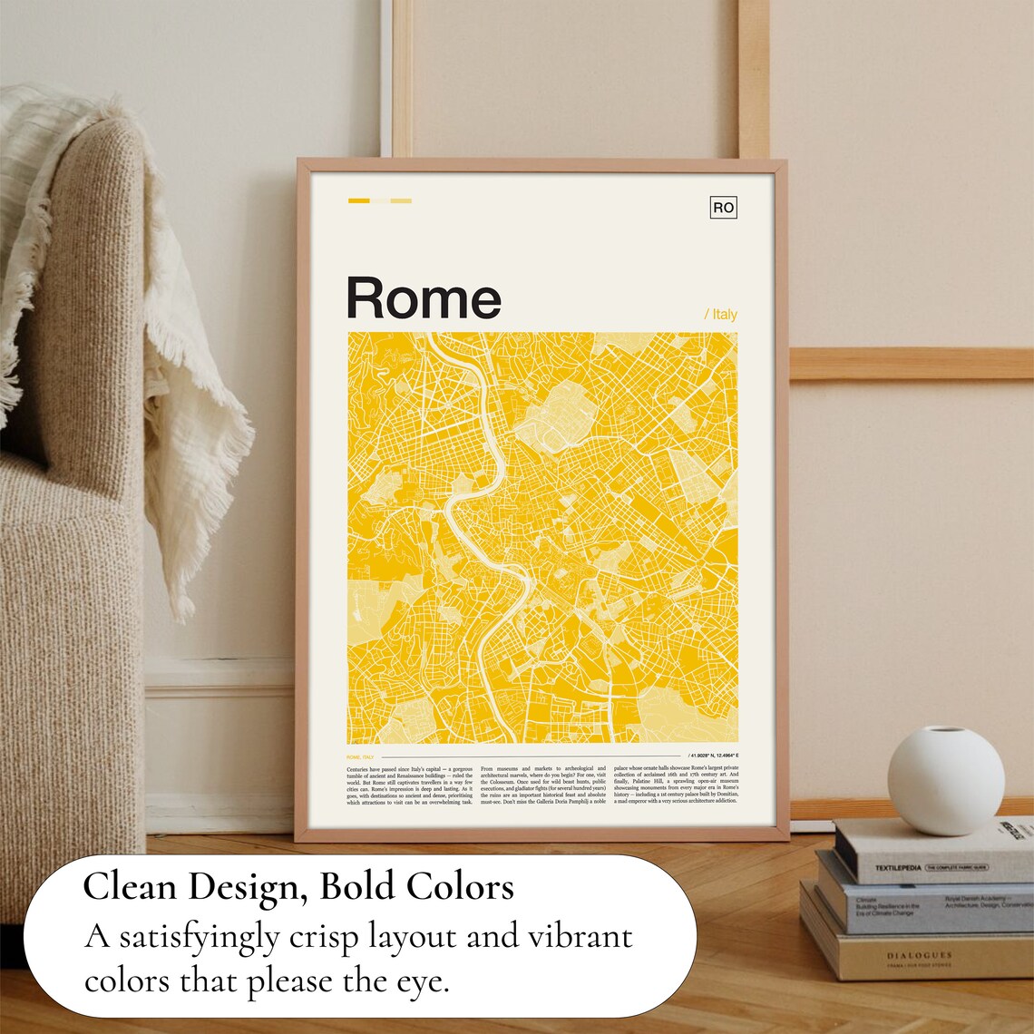 Rome Map Print, Italy Travel Poster - Image 3