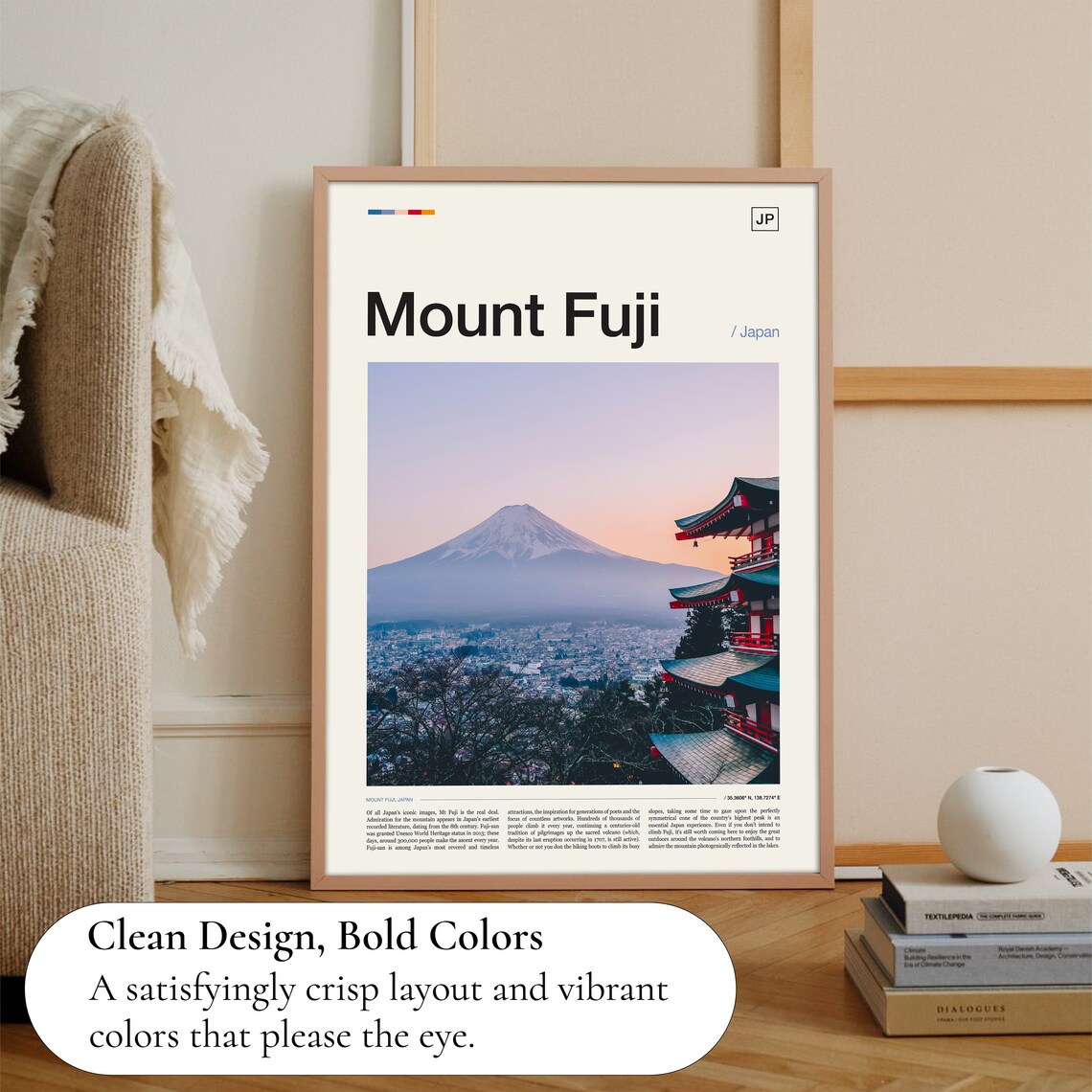 Mt Fuji Travel Poster, Asia Landscape Art Print - Image 3