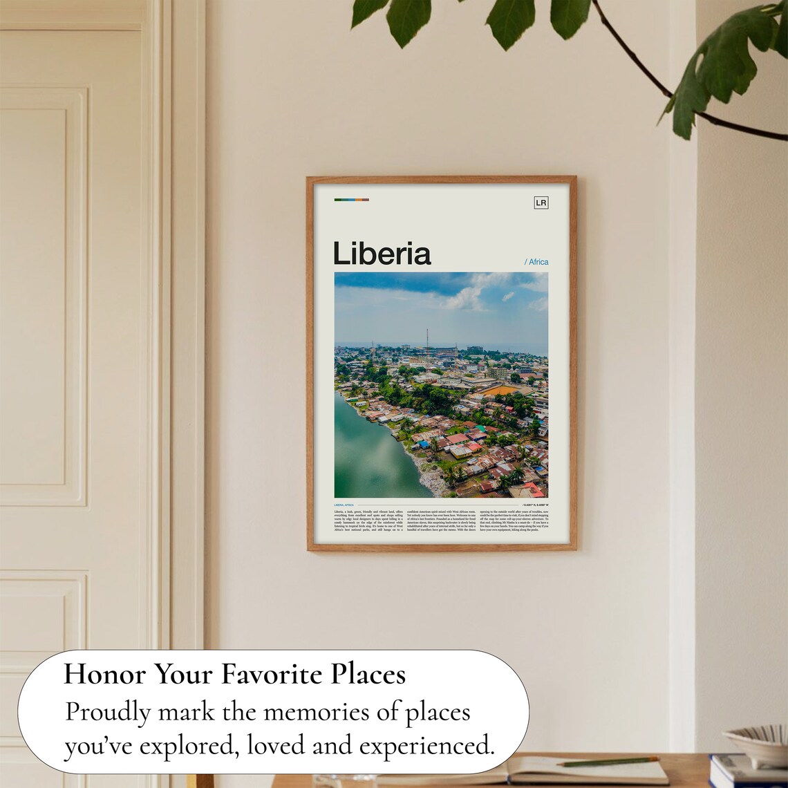 Liberia Africa Coastal City Aerial Waterfront Photo Travel Poster Art - Image 5