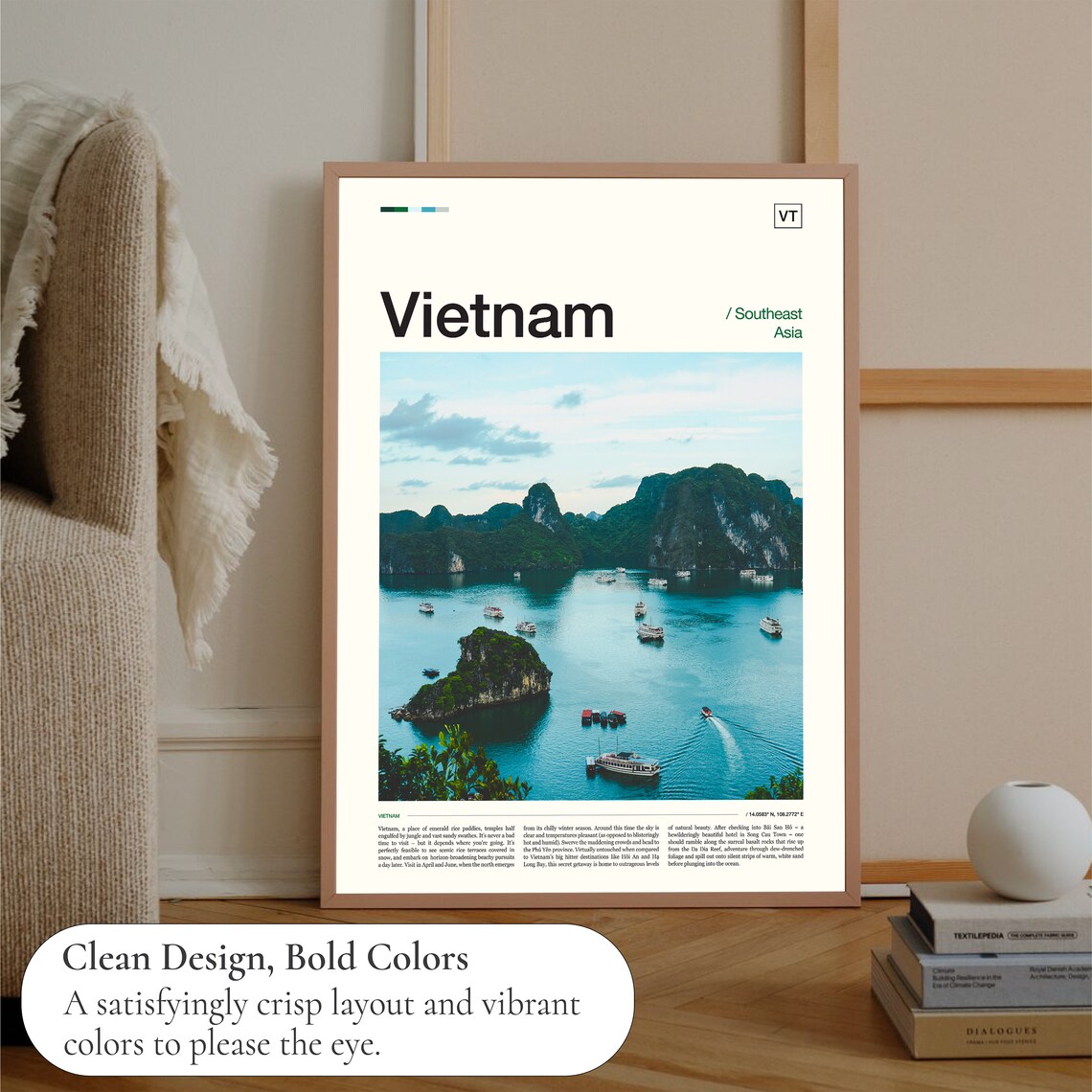 Vietnam Ha Long Bay Limestone Karsts Boat Cruise Travel Poster - Image 3