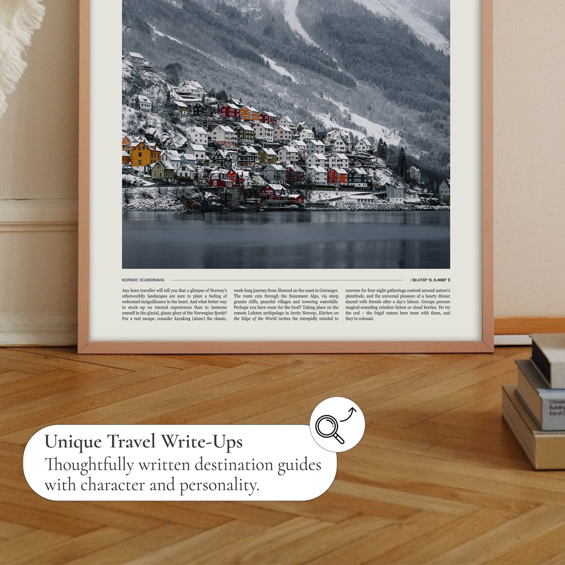 Norway Scandinavia Snowy Fjord Village Mountain Winter Photo Poster - Image 2