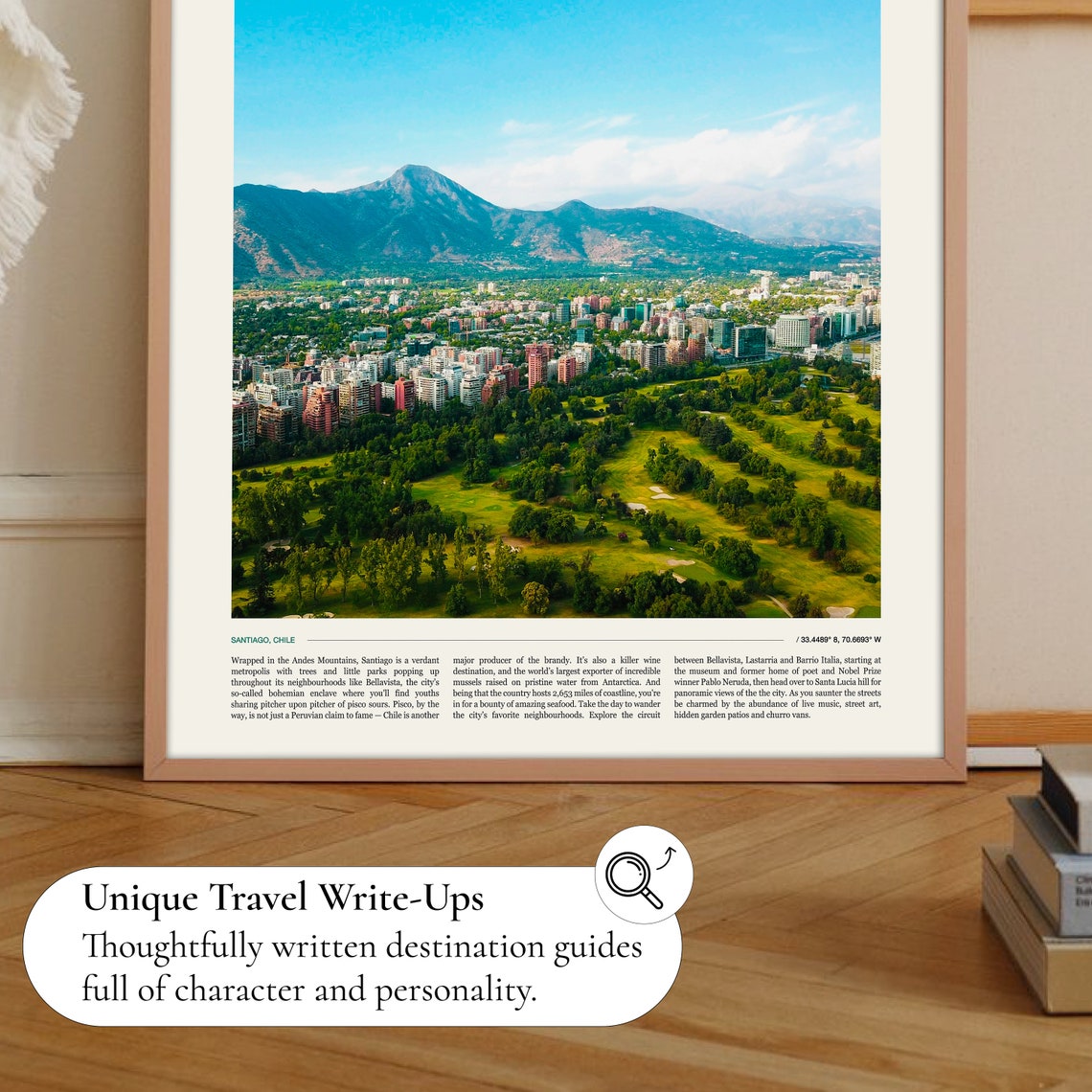 Santiago Print Santiago Poster Santiago Wall Art Santiago Art Print Santiago Photography Santiago Travel Santiago Decor Chile Print - Image 2