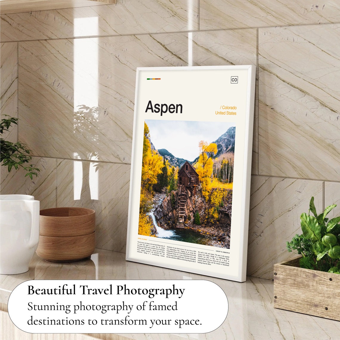 Aspen Colorado Crystal Mill Fall Foliage Golden Aspens Stream Poster - Image 4
