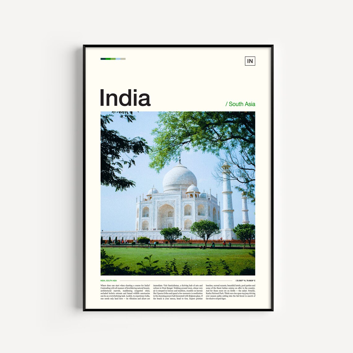 India Taj Mahal South Asia Golden Hour Photo Travel Poster Decor