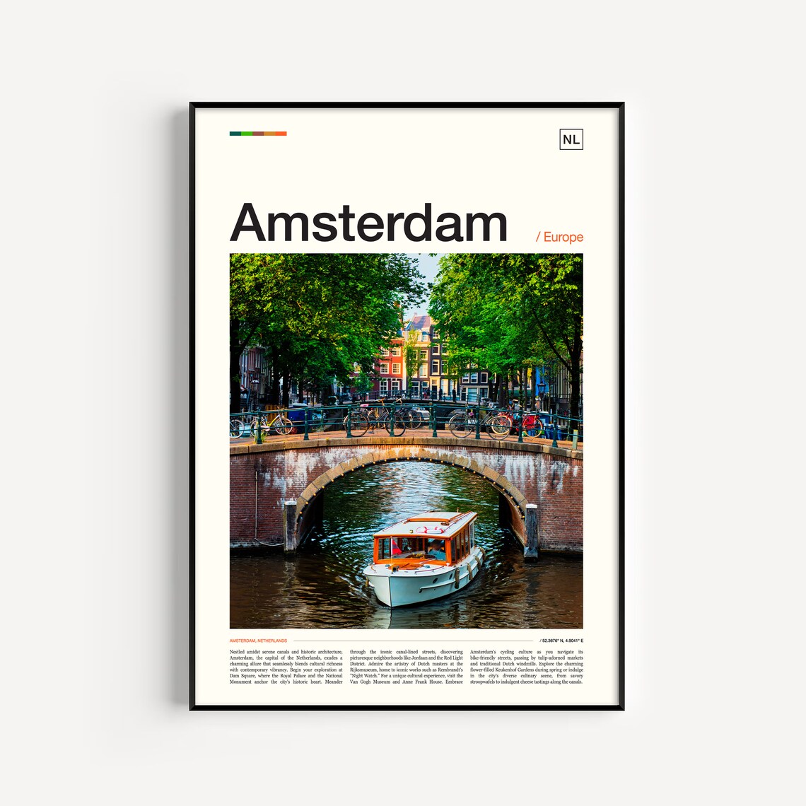 Amsterdam Netherlands Gift Travel Poster