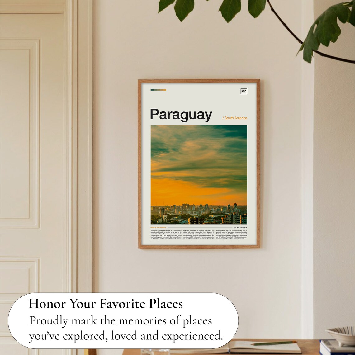 Paraguay City Skyline Golden Sunset South America Urban Photo Poster - Image 5