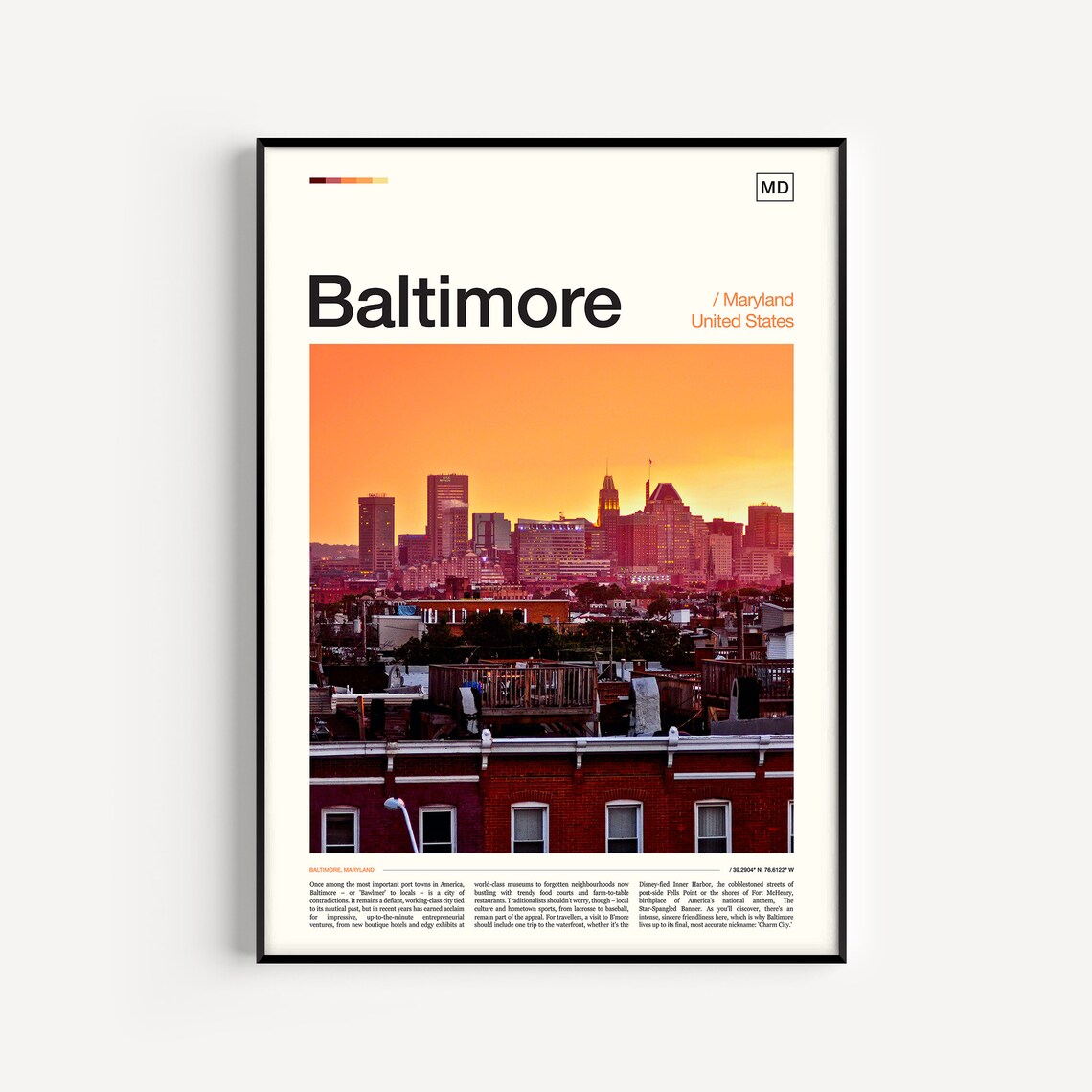 Baltimore Travel Poster, Baltimore Wall Art Print