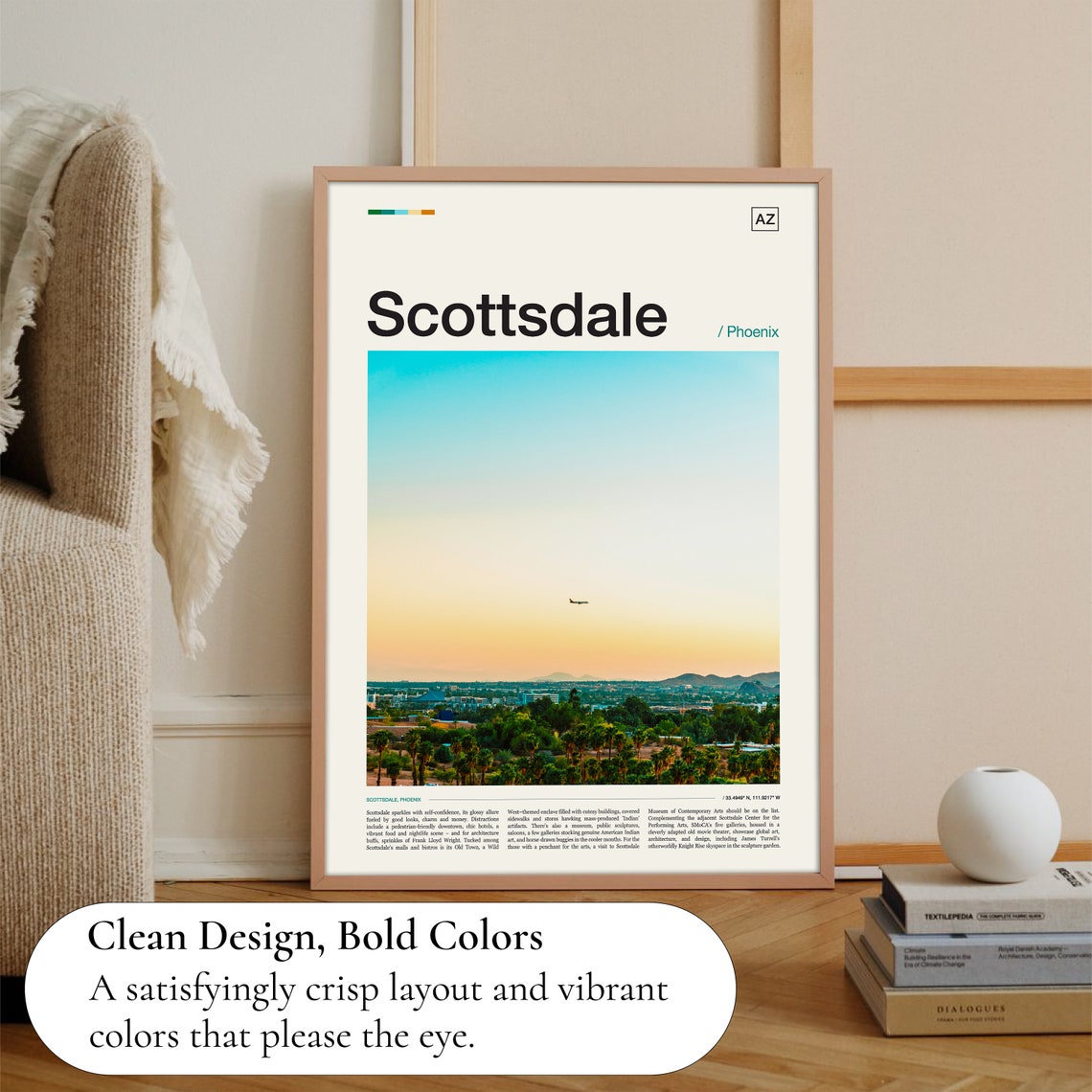 Scottsdale Phoenix Sunset Skyline Palms Desert City Travel Poster - Image 3