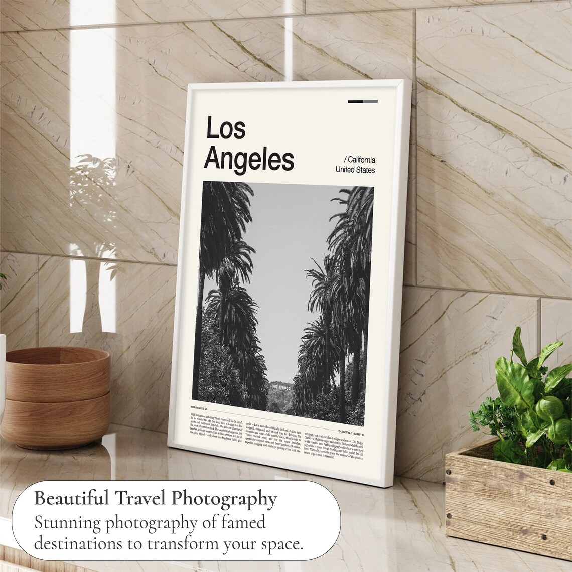 Los Angeles Poster Los Angeles Print Black And White Los Angeles Art Print La Poster Los Angeles Wall Art Los Angeles Artwork - Image 4