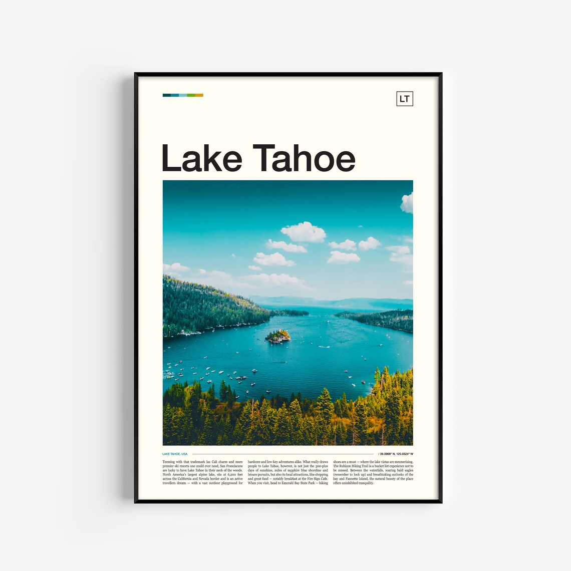 Lake Tahoe Travel Art Poster