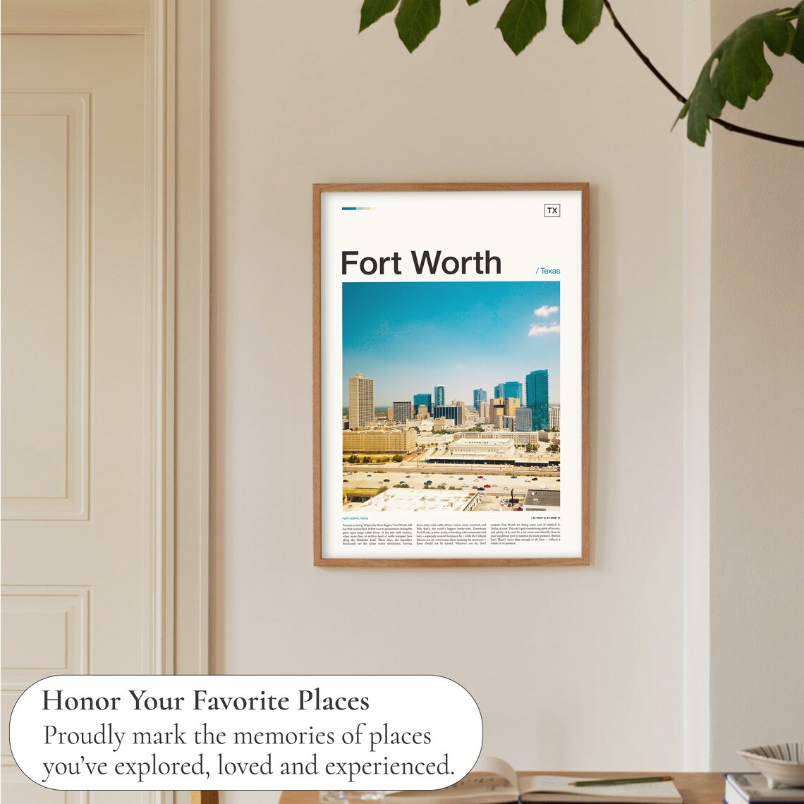 Fort Worth Texas Downtown Skyline Daytime City Photo Travel Poster - Image 5