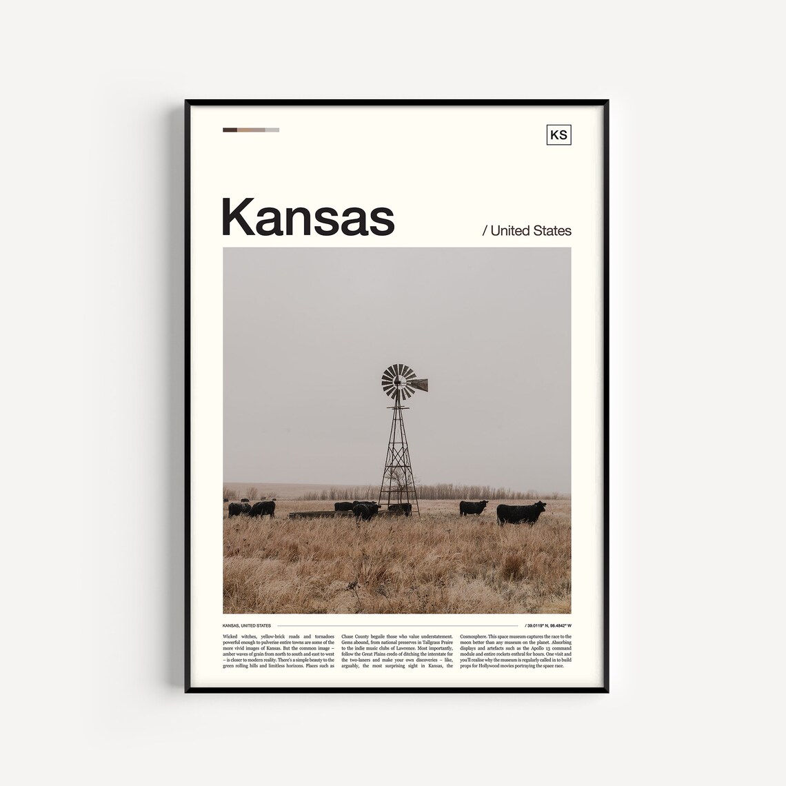 Kansas Photography Travel Poster Print