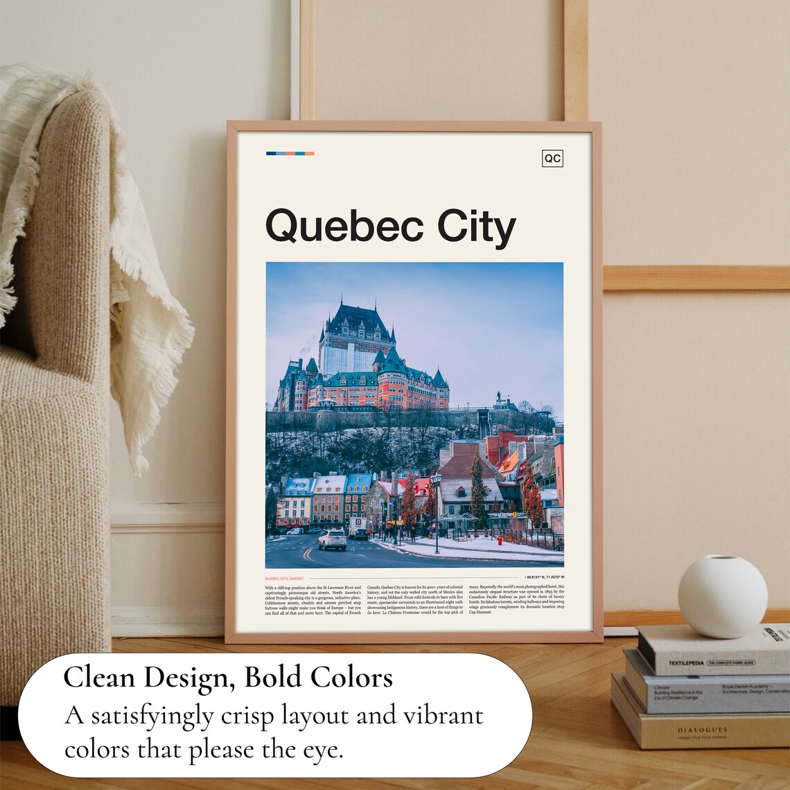 Quebec City Travel Poster, Canada City Art - Image 3