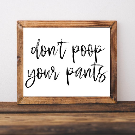 Funny Bathroom Sign Wall Art Prints Decor Kids