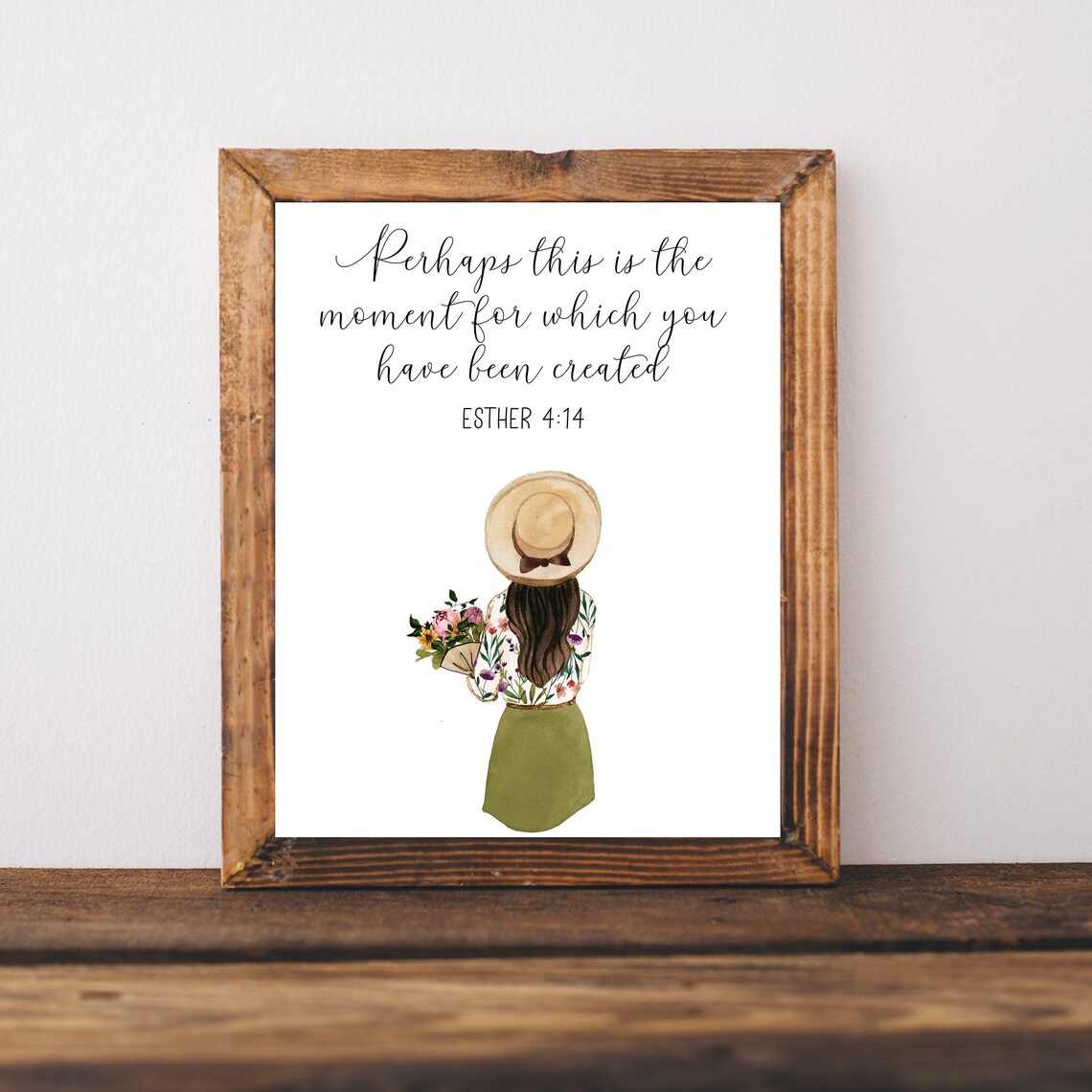 Esther 4:14 Bible Verse Christian Girl Decor Art Print