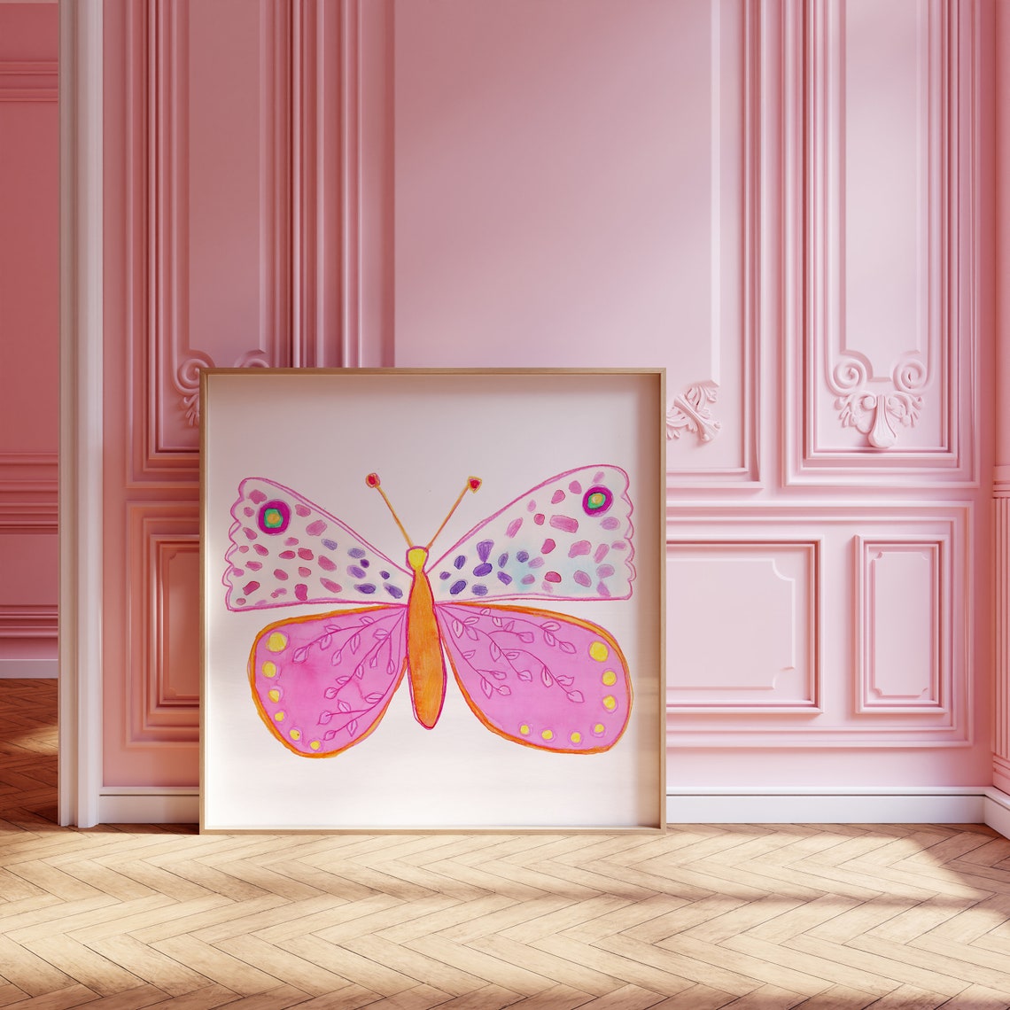 Butterfly Wall Art Decor For Nursery Animals Prints Watercolor Illustration Poster - Image 4