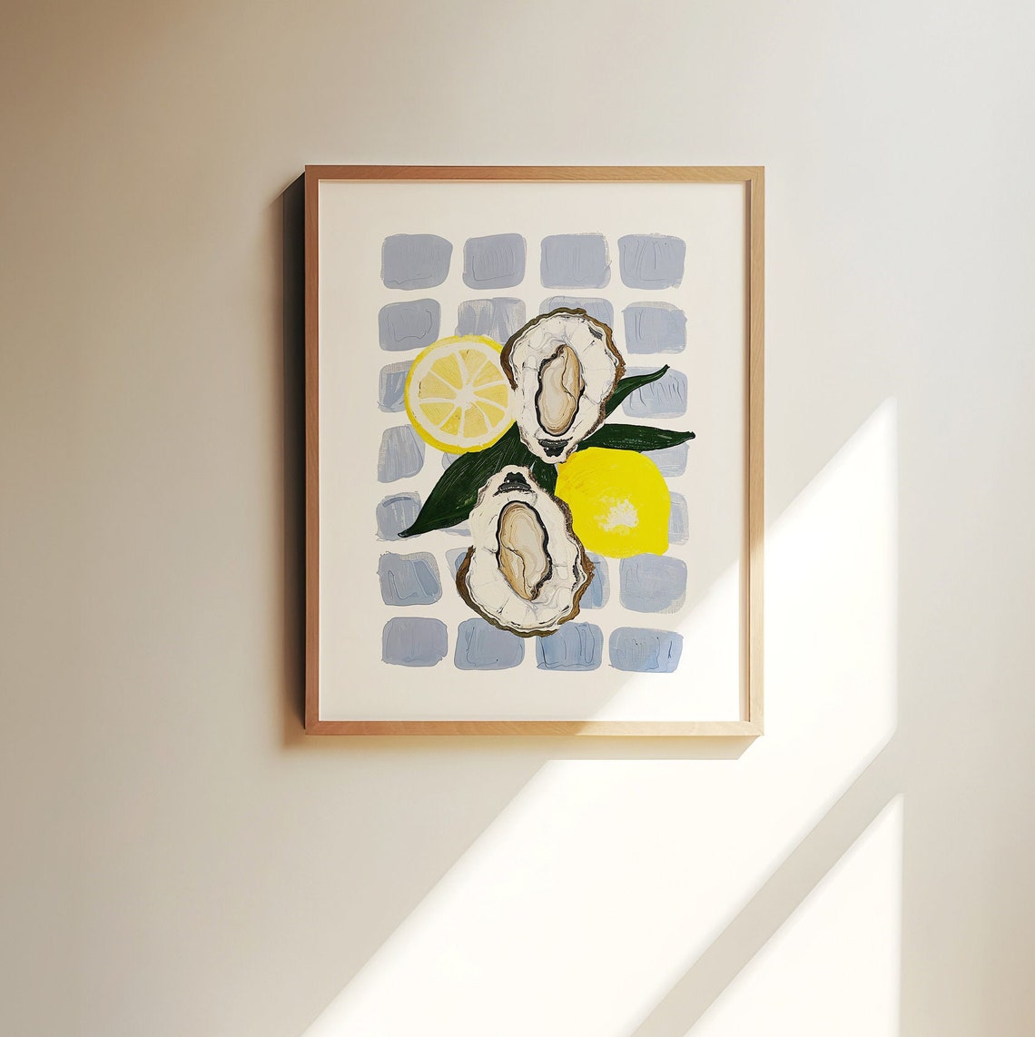 Oysters and Lemons Summer Kitchen Food Illustration Art Poster - Image 4