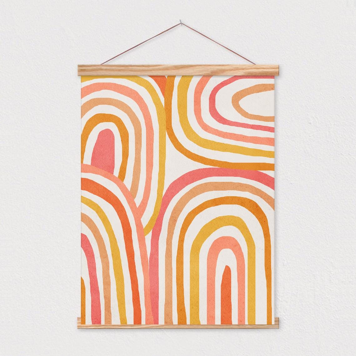 Rainbows Pattern Mid Century Modern Kids Wall Art Children Kids Room Decor Nursery Room Interior Decor 16x20 - Image 2