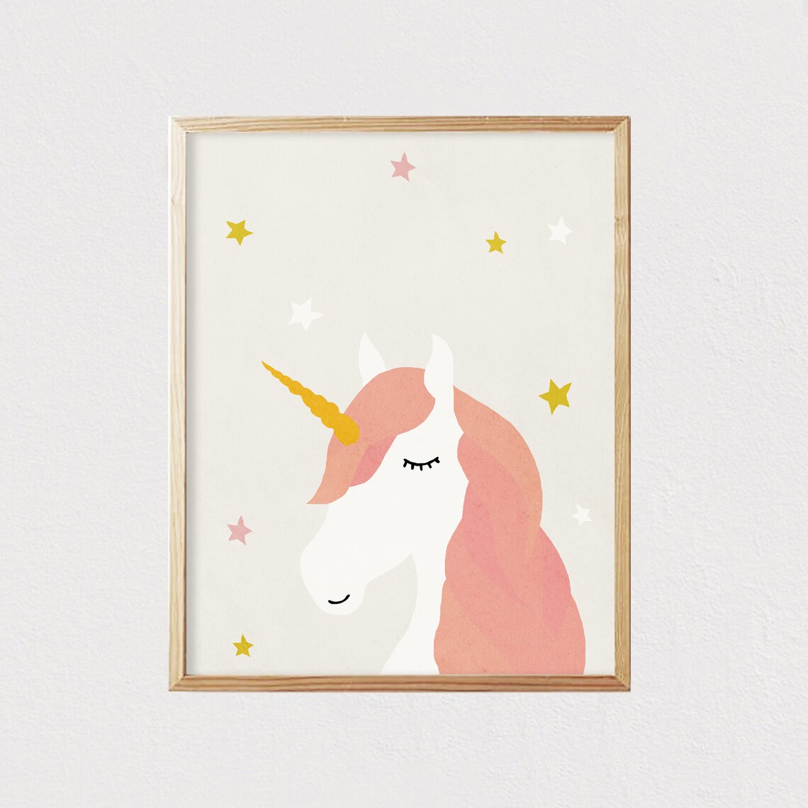 Unicorn Mid-Century Modern Kids Room Art Print