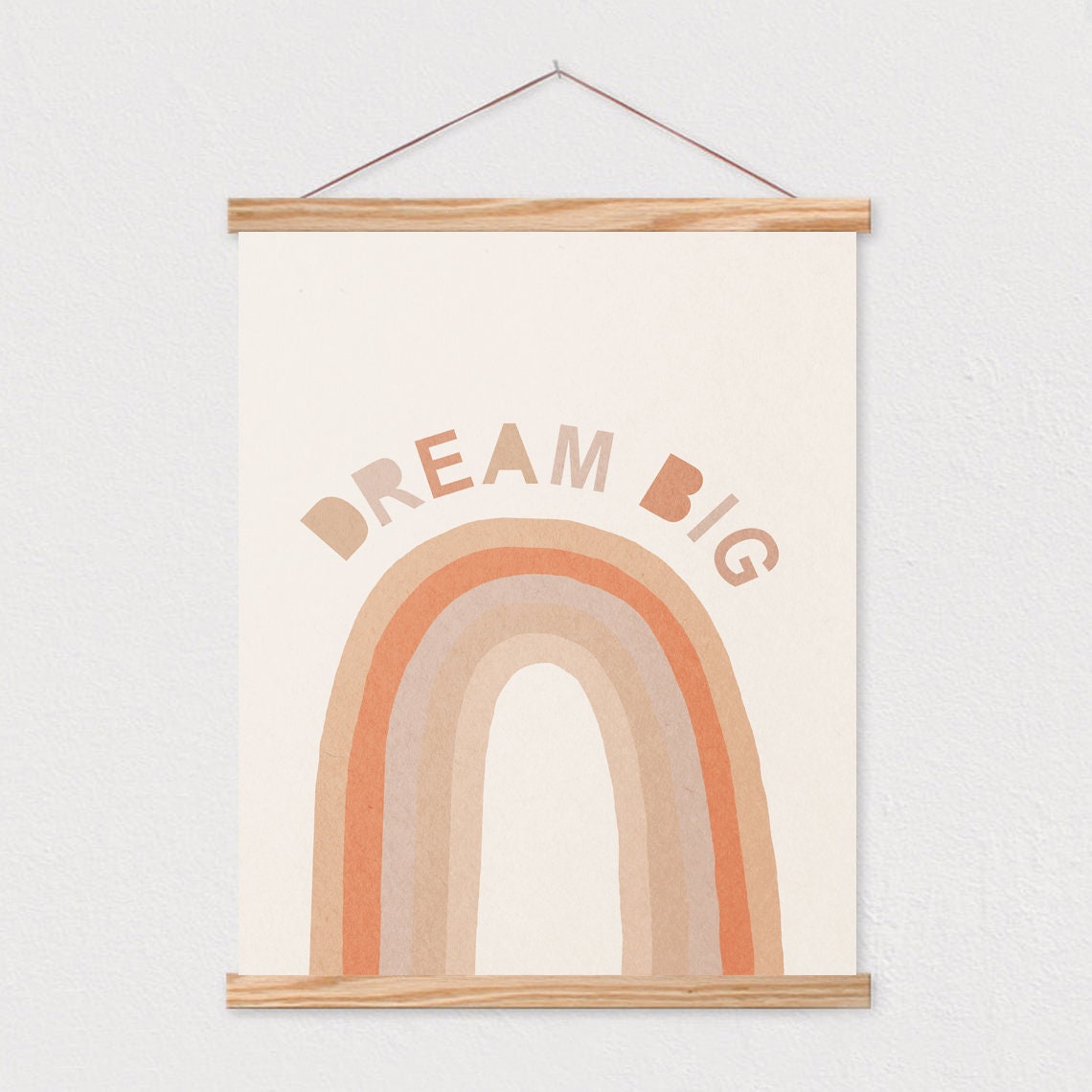 Dream Big Rainbow Boho Kids Nursery Inspirational Wall Poster - Image 2