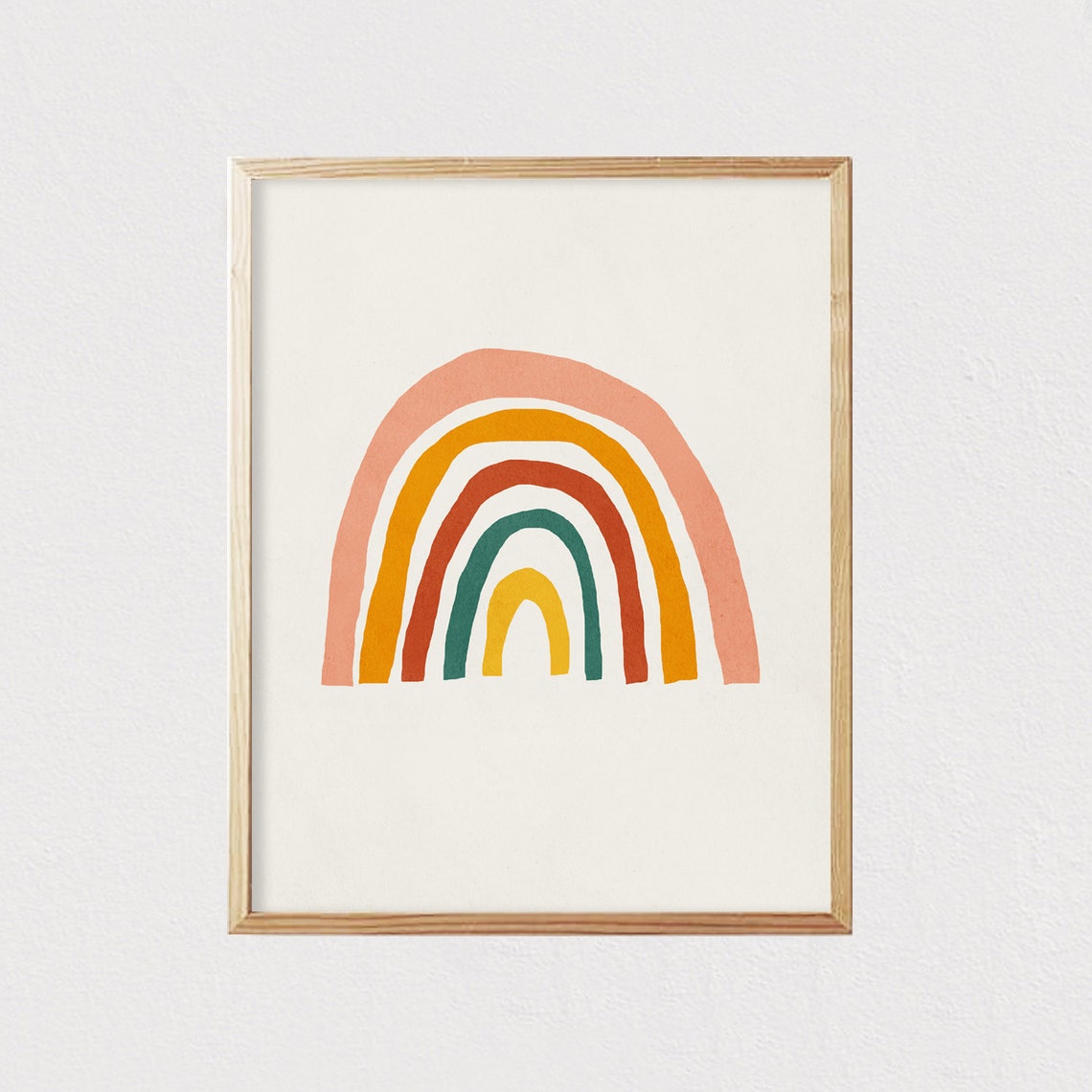 Rainbow Mid Century Modern Kids Wall Art Childrens Wall Art Kids Room Decor Nursery Room Interior Decor 16x20