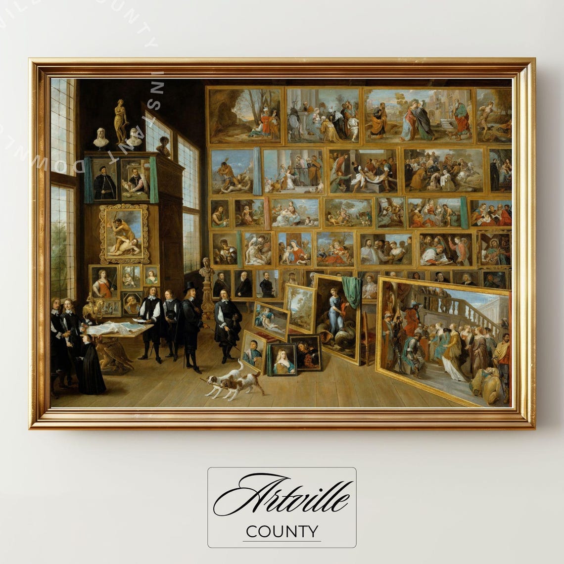 Classic Art Gallery Interior Collector Vintage Paintings Poster