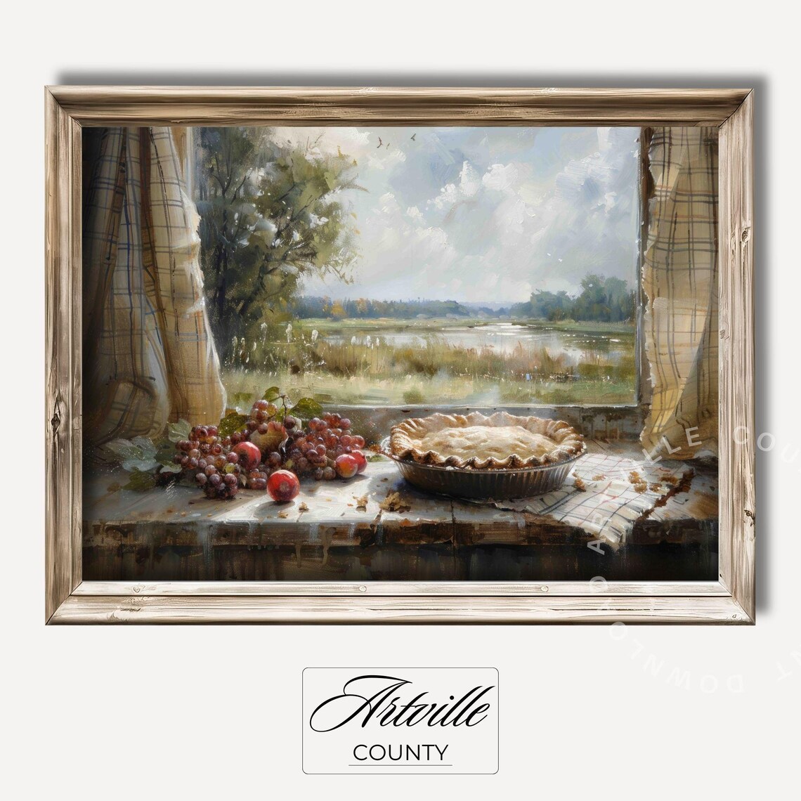 Vintage Pie Still Life Art Print, Farmhouse