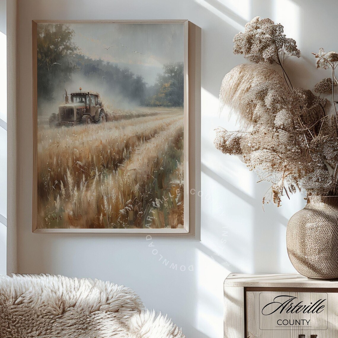 Rustic Tractor Painting Farmhouse Autumn Farm Print - Image 3