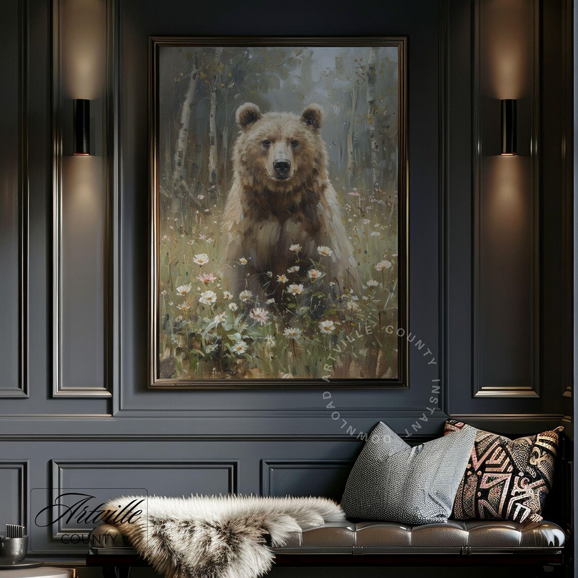 Bear Vintage Painting Woodland Animal Art Print - Image 3