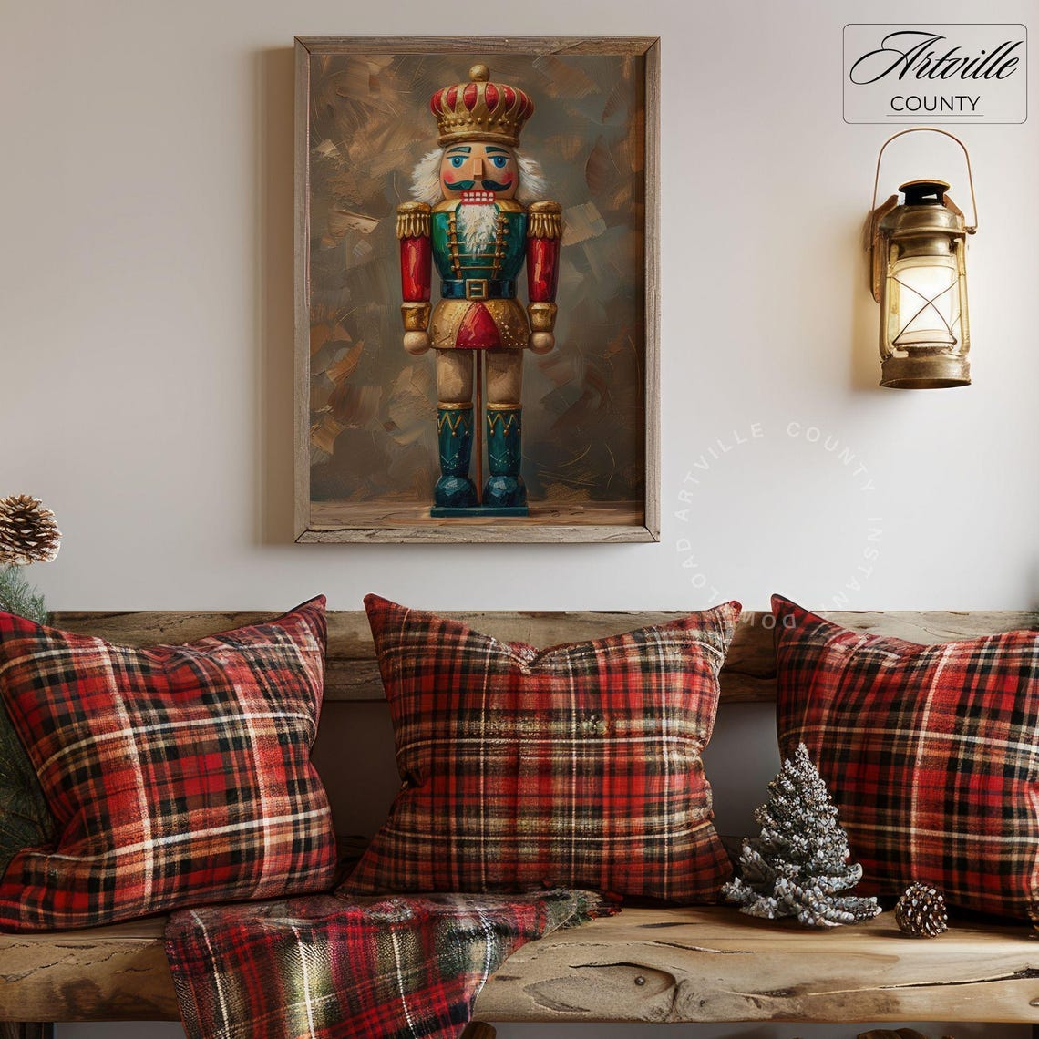 Nutcracker Soldier Vintage Christmas Holiday Toy Painting Poster - Image 4