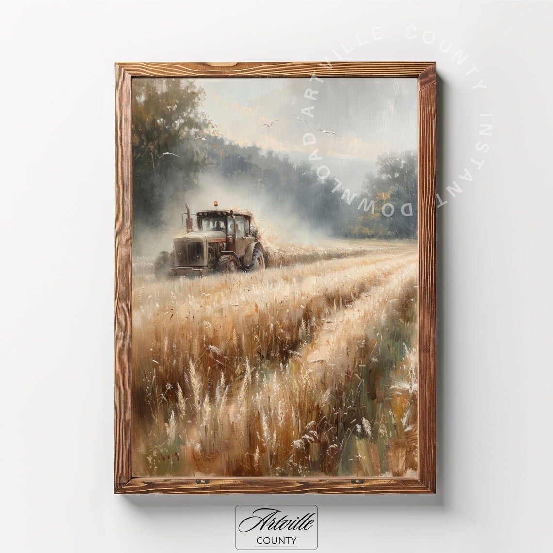 Rustic Tractor Painting Farmhouse Autumn Farm Print - Image 2